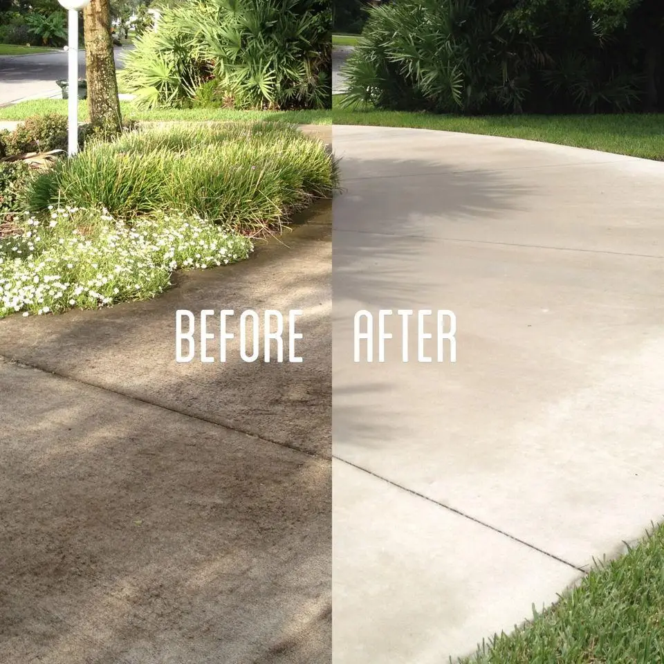 driveway cleaning before and after