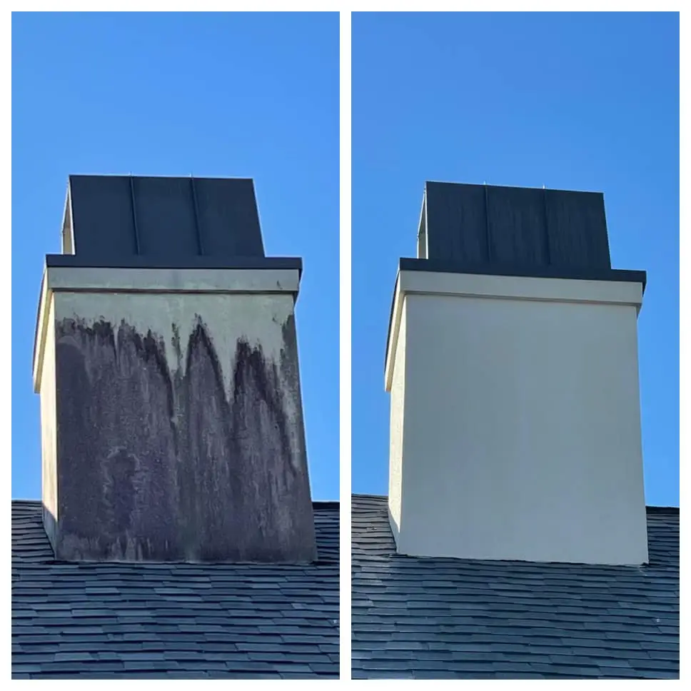 roof washing chimney